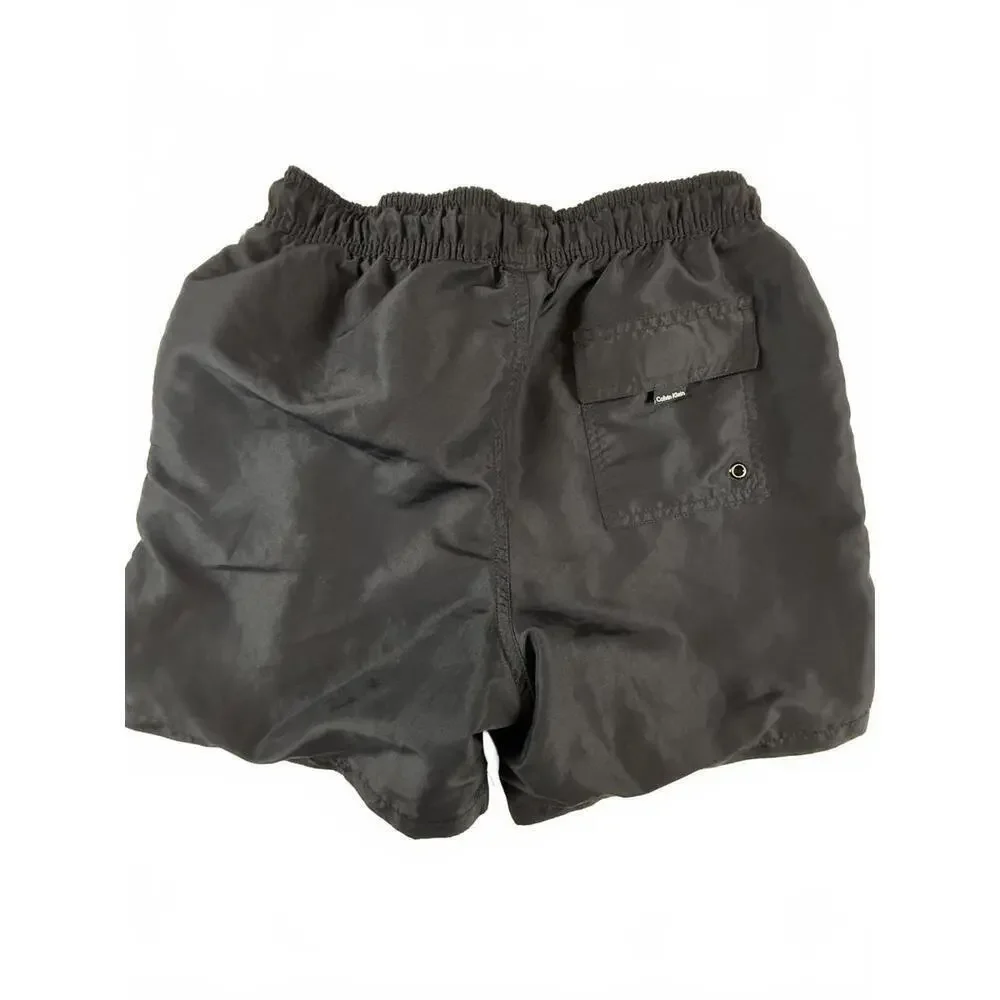Calvin Klein Swim Trunks Mens Small Black Logo Swimwear Mesh Lined Quick Dry